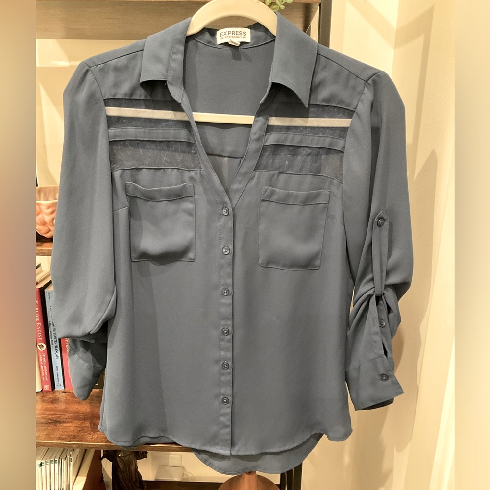 Express business casual blue Portofino shirt